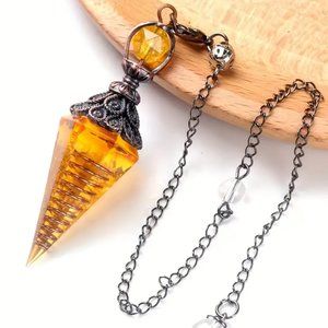Citrine Chip Crystal Pendulum